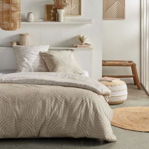 Today Parure de lit Crazy - Imprimé Graphique - 2 personnes - 220 x 240 cm - Beige