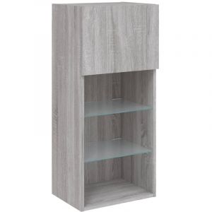 VidaXL Meuble TV avec lumières LED sonoma gris 40,5x30x90 cm