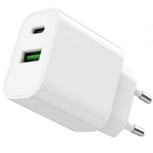SPC Cargador de Pared Fast Charger 4341B 20W USB Tipo-C et USB-A Blanc