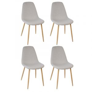 Lot de 4 Chaises Design "Roka" 87cm Gris Clair Prix