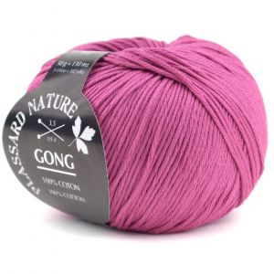 100% Coton À Tricoter Mercerisé Gong Uni - Plassard - Ppsc 027 Rose