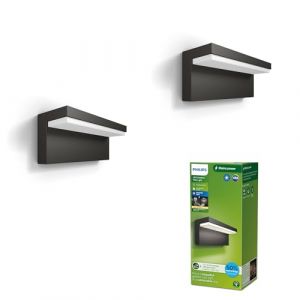 Philips LED Bustan UltraEfficient Applique murale 3.8W 2700K Anthracite HV, pack de deux