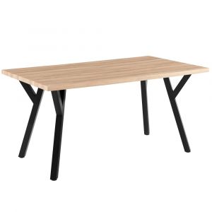 Oviala Table à manger extensible rectangulaire en MDF bois 160/240 cm