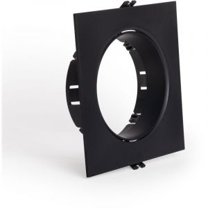 TechBrey Collerette Downlight Carr&eacute; Encastrable Orientable pour Ampoule LED GU10 AR111 Coupe &Oslash;135 mm Noir