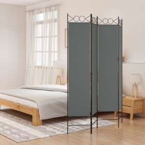 VidaXL Cloison de séparation 4 panneaux Anthracite 160x200 cm Tissu
