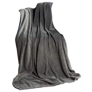 CelinaTex Couverture TV Couverture Douillette 150 x 200 cm Gris Coral Fleece Couverture de Jour Microfibre Couverture de canapé Jeté de lit