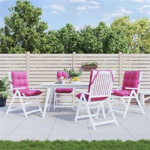 VidaXL Coussins de chaise à dossier bas lot de 4 rose tissu oxford