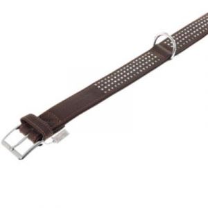 Karlie Vintage Strass-Halsband 4-reihig - Braun - 65cm / 40mm