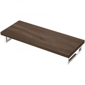 Meuble sous Vasque Marron Bois 45x120cm Plan de Travail pour Salle de Bain avec &Eacute;querres en Acier Inoxydable - Mai&mai