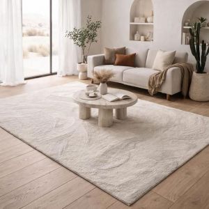 Unamourdetapis Tapis salon 160 x 230 cm, gris uni, tiss&eacute; ultra doux et lavable, toucher velours, structure lisse, confortable et facile d'entretien