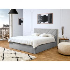 Bobochic Lit coffre Lit coffre romane 140x190 Gris clair - Gris clair
