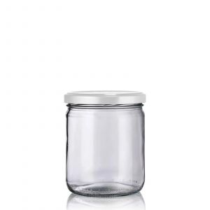 Lot de 12 bocaux 446mL couvercles blanc