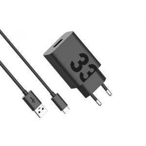 Motorola Chargeur TurboPower 33W USB-A Quick Charge c&acirc;ble USB-C 1m Noir