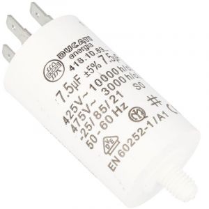 Haier Condensateur 7.5 MF d'origine S&egrave;che-linge (92215292 CANDY PROLINE THOMSON CURTISS ROSIERES BELLAVITA CONTINENTAL EDISON VEDETTE HOOVER HIGH ONE BRANDT COMFEE SABA CARREFOUR HOME)