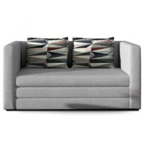 LesTendances Petit canapé convertible tissu gris clair Mouva 132 cm
