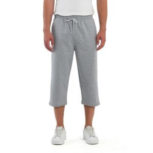 COMEOR Pantalon de sport pour homme - 3/4 - Capri - Pantalon court pour homme - Short de course en coton, gris clair, XXXL