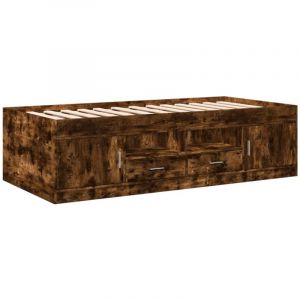 VidaXL Lit De Jour Avec Tiroirs Chêne Fumé 90x190 Cm Bois D'ingénierie