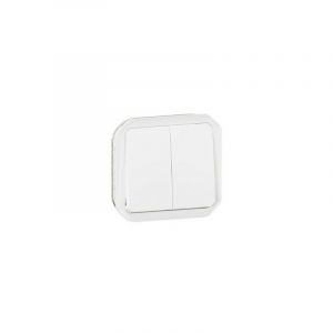 Legrand Commande double interrupteur ou poussoir Plexo composable blanc (069625L)