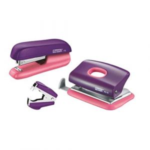 Image de Rapid Set mini agrafeuse F5 + perforateur FC10 + otagraf + 1000 agrafes n°10 Violet Rose