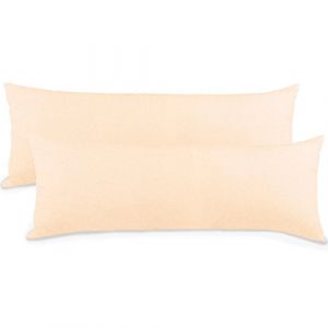 Image de Aqua-textil Classic Line Housse de Coussin Lot de 2 Fermeture Éclair Coton 40 x 80 cm écrue