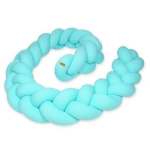 Protection tress&eacute;e pour lit b&eacute;b&eacute; turquoise