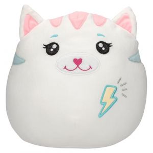 Depesche 13040 Ylvi Swoppies - Doudou Chat en Blanc, avec Effet Lumineux, &eacute;clair et Oreilles Pointues, Peluche de 20 cm env.