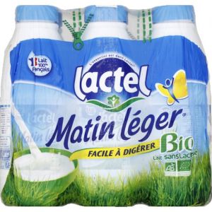 Lactel Lait demi-&eacute;cr&eacute;m&eacute; bio, facile &agrave; dig&eacute;rer - Les 6 bouteilles de 1L