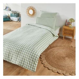 Housse de couette enfant coton, Veldi vert Vert Couleur Vert Taille 200 x 200 cm