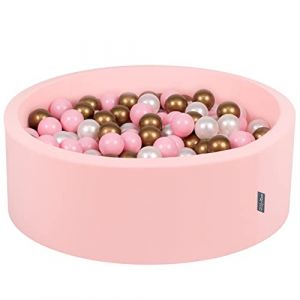 Image de 90X30cm/300 Balles ? 7Cm Piscine à Balles Pour Bébé Rond Fabriqué En ue, Rose:Rose Poudre/Perle/Or - rose:rose poudre/perle/or - Kiddymoon