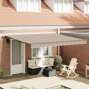 VidaXL Store Manuel Rétractable Beige 400x350 Cm, Tissu De Rechange Pour Store 4x3,5 M Beige