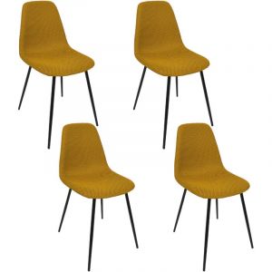 The home deco factory Chaise Atome Jaune - Lot De 4