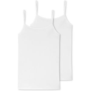Schiesser Essential Lot de 2 Top Spaghetti sous-vêtement, Opaque, Blanc, 38 Femme