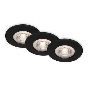BRILONER - Lot de 3 lampes LED encastr&eacute;es au plafond, lampes encastr&eacute;es &agrave; intensit&eacute; variable, IP44, noir, 90x25 (DxH)