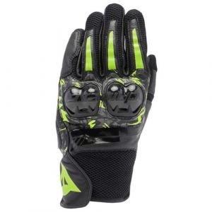Dainese Mig 3 Unisex Gloves, Gants de Moto en Cuir, Protection des Articulations, Compatibilité avec les Écrans Tactiles, pour Hommes et Femmes, Noir/Anthracite/Jaune Fluo, XXL