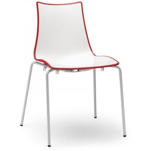 Scab Design - Chaise design avec pieds blanc - a l'unité - zebra bicolore - deco scab