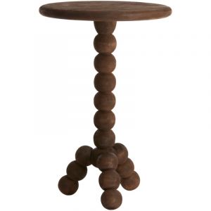 Table Light & Living VEGLIO en bois mat brun fonc&eacute; &ndash; &Oslash;35x54 cm