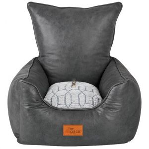 By Cee Cee Dog Basket Car - Tr&egrave;s luxueux panier pour chien de voiture - Si&egrave;ge arri&egrave;re pour chien de voiture - Panier pour chien de voiture - Couverture pour chien de si&egrave;ge de voiture - Si&egrave;ge de voiture pour chien - Aussi pour si&egrave;ge lat&eacute;ral - Anthracite -