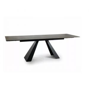 Table &agrave; manger extensible "Salvadore" - Marron/Noir mat - L 160-240 x l 90 cm - Livraison gratuite