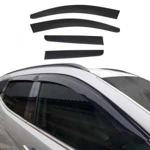 Omac Déflecteurs de Vent pluie d'air pour Nissan Qashqai 2007-2013 en Acrylique Noir