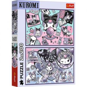 Trefl Puzzle 2 en 1 : Kuromi, Les farces de Kuromi - 2 x 200 pièces - Lot de Deux Puzzles pour Adolescents