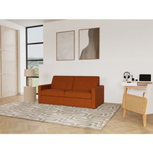 Bestmobilier - Julia - canap&eacute; 3 places convertible couchage quotidien matelas 18 cm en tissu