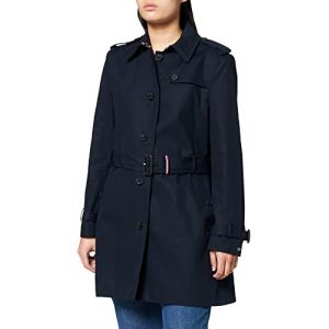 Tommy Hilfiger Heritage Single Breasted Trench, Manteau Manteau Manches Longues Femme, Bleu (Midnight 403), M (Taille fabricant: M)