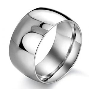 Zense Bague pour homme en acier de titane argenté ZR0163