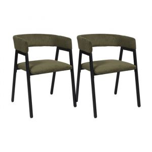 The home deco factory Fauteuil Design Cotele Scott Vert - Lot De 2