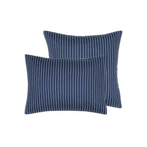 Sensei Maison 2 taies d'oreillers en percale de coton indigo 50x70 cm