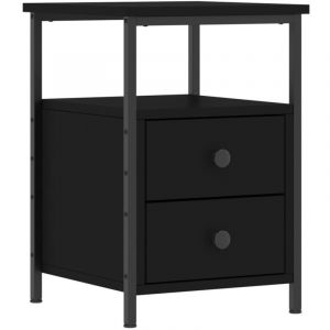 VidaXL Table de chevet noir 34x35,5x50 cm bois d'ingénierie