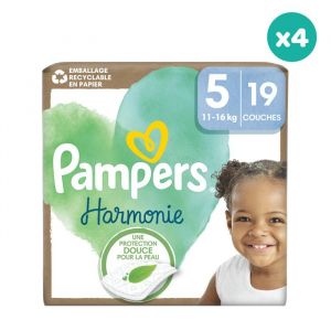 Pampers 4x19 Couches Harmonie Taille 5 (11kg - 16kg)