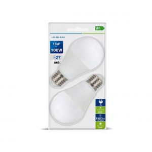 V-TAC Ampoule LED E27 15W A65 2700K (Blister 2 Pièces)