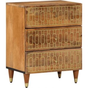 VidaXL Table de chevet 50x33x62 cm Bois de manguier solide, armoire, meubles de chambre à coucher, support de téléphone, armoire d'appoint