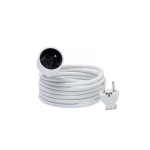 Rallonge blanche H05VVF 1 prise 1.5mm&sup2; 3m